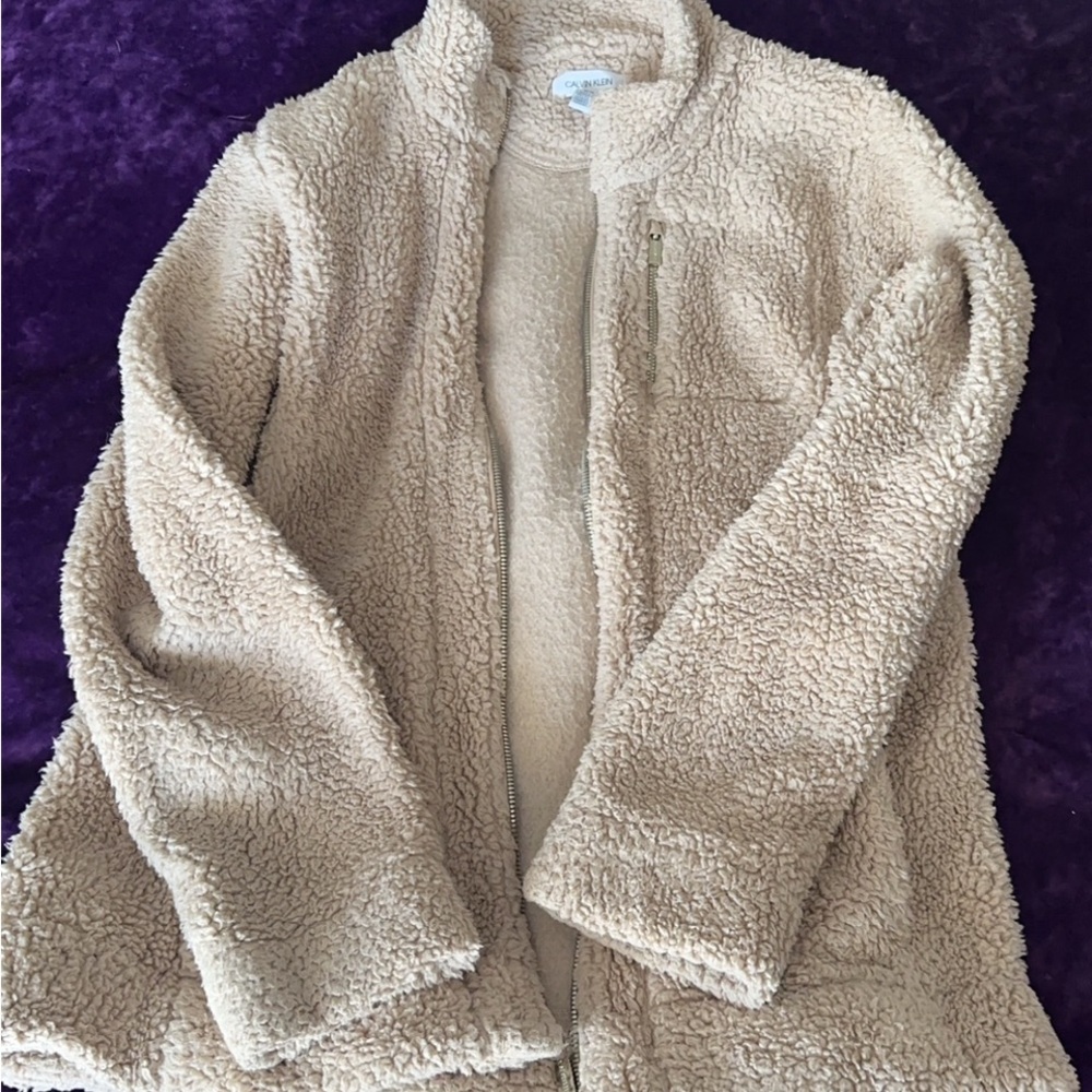 Calvin Klein Cream Sherpa Jacket